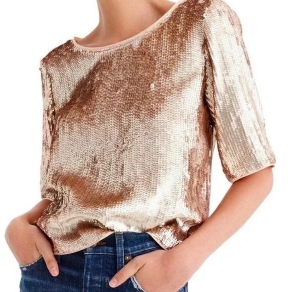 J. Crew Bianca Sequin Tie-Back Top